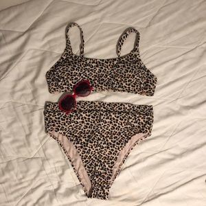 Xhilaration Cheetah Print Highwaisted Bikini, L